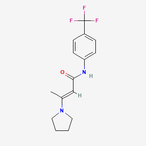molecular formula C15H17F3N2O B3059846 3-(1-pyrrolidinyl)-N-[4-(trifluoromethyl)phenyl]-2-butenamide CAS No. 134888-97-4