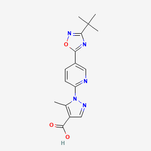 1-[5-(3-tert-butyl-1,2,4-oxadiazol-5-yl)pyridin-2-yl]-5-methyl-1H-pyrazole-4-carboxylic acid