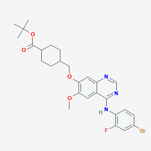 molecular formula C27H31BrFN3O4 B3059853 Tert-butyl 4-[({4-[(4-bromo-2-fluorophenyl)amino]-6-methoxyquinazolin-7-yl}oxy)methyl]cyclohexane-1-carboxylate CAS No. 1354448-74-0