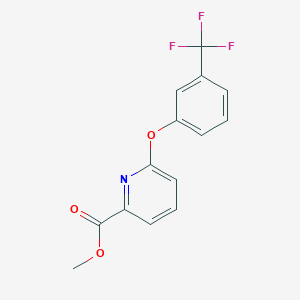 molecular formula C14H10F3NO3 B3059857 Methyl 6-[3-(trifluoromethyl)phenoxy]-2-pyridinecarboxylate CAS No. 136227-55-9