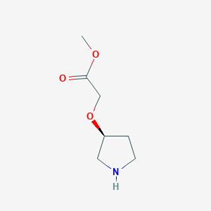 molecular formula C7H13NO3 B3059860 (S)-(Pyrrolidin-3-yloxy)-acetic acid methyl ester CAS No. 1373232-24-6
