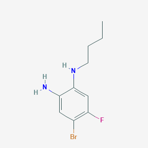 molecular formula C10H14BrFN2 B3059861 4-溴-1-N-丁基-5-氟苯-1,2-二胺 CAS No. 1373232-74-6
