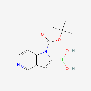 molecular formula C12H15BN2O4 B3059862 (1-(tert-Butoxycarbonyl)-1H-pyrrolo[3,2-c]pyridin-2-yl)boronic acid CAS No. 1373273-47-2