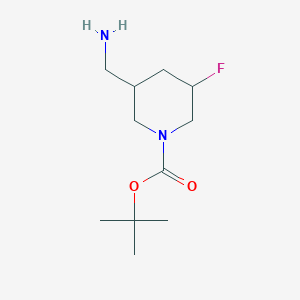 molecular formula C11H21FN2O2 B3059863 Tert-butyl 3-(aminomethyl)-5-fluoropiperidine-1-carboxylate CAS No. 1374655-64-7