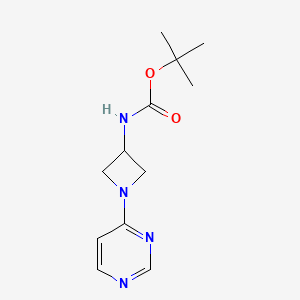 molecular formula C12H18N4O2 B3059868 tert-Butyl N-[1-(pyrimidin-4-yl)azetidin-3-yl]carbamate CAS No. 1380300-30-0