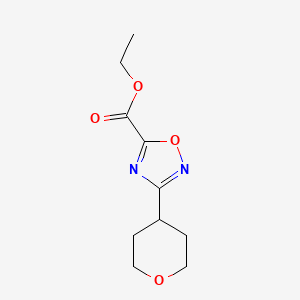 molecular formula C10H14N2O4 B3059869 Ethyl 3-(oxan-4-yl)-1,2,4-oxadiazole-5-carboxylate CAS No. 1380300-32-2