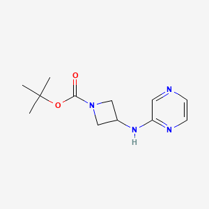 molecular formula C12H18N4O2 B3059870 叔丁基 3-(吡嗪-2-基氨基)氮杂环丁烷-1-羧酸酯 CAS No. 1380300-41-3