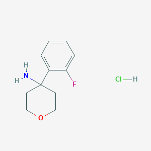 molecular formula C11H15ClFNO B3059872 4-(2-Fluorophenyl)oxan-4-amine hydrochloride CAS No. 1380300-64-0