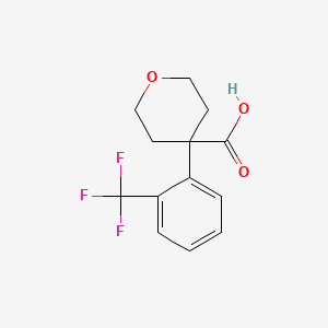 molecular formula C13H13F3O3 B3059878 4-[2-(三氟甲基)苯基]氧杂-4-羧酸 CAS No. 1385696-72-9