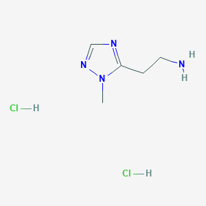 molecular formula C5H11ClN4 B3059884 [2-(1-Methyl-1H-1,2,4-triazol-5-yl)ethyl]amine dihydrochloride CAS No. 1390654-25-7