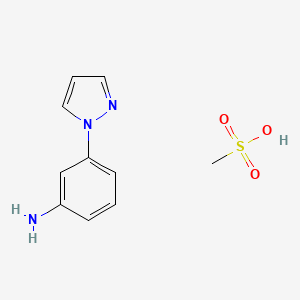 molecular formula C10H13N3O3S B3059886 [3-(1H-Pyrazol-1-yl)phenyl]amine methanesulfonate CAS No. 1390654-64-4