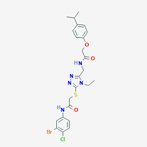 molecular formula C24H27BrClN5O3S B305989 N-(3-bromo-4-chlorophenyl)-2-{[4-ethyl-5-({[(4-isopropylphenoxy)acetyl]amino}methyl)-4H-1,2,4-triazol-3-yl]sulfanyl}acetamide 