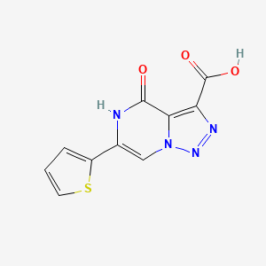 molecular formula C10H6N4O3S B3059903 4-Oxo-6-(2-thienyl)-4,5-dihydro[1,2,3]triazolo[1,5-a]pyrazine-3-carboxylic acid CAS No. 1403233-69-1