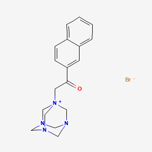 molecular formula C18H21BrN4O B3059909 1-(2-(2-Naphthyl)-2-oxoethyl)-3,5,7-triaza-1-azoniatricyclo(3.3.1.1[3,7])decane bromide CAS No. 14153-76-5