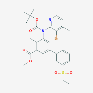 molecular formula C28H31BrN2O6S B3059910 5-((3-溴-4-甲基吡啶-2-基)(叔丁氧羰基)氨基)-3'-(乙磺酰基)-4-甲基联苯-3-甲酸甲酯 CAS No. 1415562-73-0