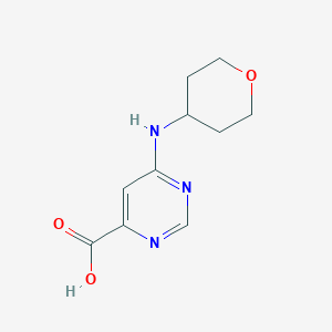 molecular formula C10H13N3O3 B3059926 6-(Tetrahydro-2H-pyran-4-ylamino)pyrimidine-4-carboxylic acid CAS No. 1439899-02-1