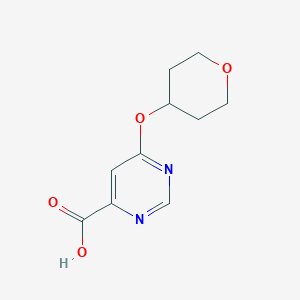 molecular formula C10H12N2O4 B3059928 6-(四氢-2H-吡喃-4-基氧基)嘧啶-4-羧酸 CAS No. 1439899-31-6