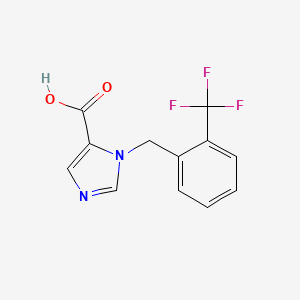 molecular formula C12H9F3N2O2 B3059929 1-[2-(Trifluoromethyl)benzyl]-1H-imidazole-5-carboxylic acid CAS No. 1439899-36-1