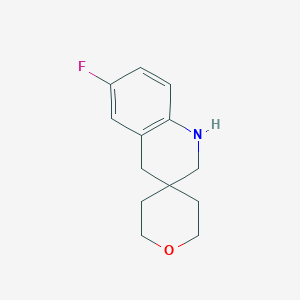 molecular formula C13H16FNO B3059930 6'-Fluoro-2',4'-dihydro-1'H-spiro[oxane-4,3'-quinoline] CAS No. 1439899-37-2