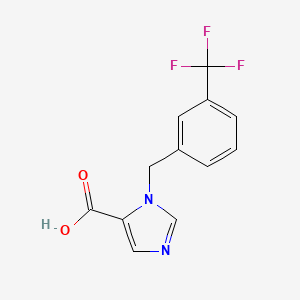molecular formula C12H9F3N2O2 B3059931 1-[3-(Trifluoromethyl)benzyl]-1H-imidazole-5-carboxylic acid CAS No. 1439899-43-0