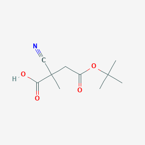 molecular formula C10H15NO4 B3059945 4-(Tert-butoxy)-2-cyano-2-methyl-4-oxobutanoic acid CAS No. 1443980-65-1