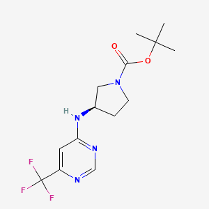 molecular formula C14H19F3N4O2 B3059947 tert-Butyl (3R)-3-{[6-(trifluoromethyl)pyrimidin-4-yl]amino}pyrrolidine-1-carboxylate CAS No. 1448850-57-4