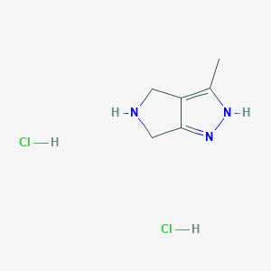 molecular formula C6H10ClN3 B3059954 3-methyl-1H,4H,5H,6H-pyrrolo[3,4-c]pyrazole dihydrochloride CAS No. 1523617-96-0