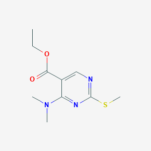 molecular formula C10H15N3O2S B3059958 Ethyl 4-(dimethylamino)-2-methylsulfanylpyrimidine-5-carboxylate CAS No. 15400-44-9