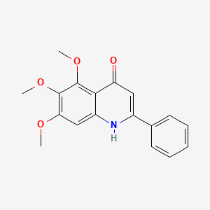 molecular formula C18H17NO4 B3059974 5,6,7-Trimethoxy-2-phenylquinolin-4(1H)-one CAS No. 159188-35-9