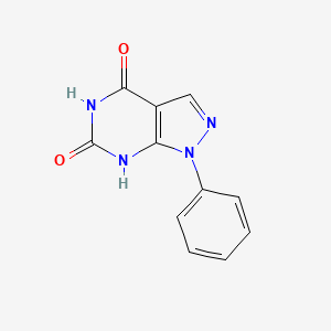 molecular formula C11H8N4O2 B3059975 1-phenyl-1H-pyrazolo[3,4-d]pyrimidine-4,6-diol CAS No. 15973-83-8