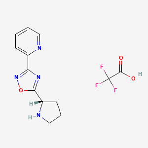 molecular formula C13H13F3N4O3 B3059979 2-{5-[(2S)-2-Pyrrolidinyl]-1,2,4-oxadiazol-3-yl}pyridine trifluoroacetate CAS No. 1609388-36-4