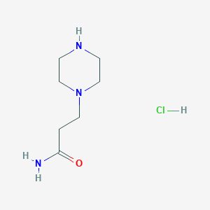 molecular formula C7H16ClN3O B3059981 3-Piperazin-1-ylpropanamide hydrochloride CAS No. 1609395-36-9