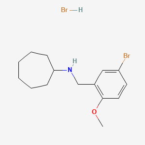 molecular formula C15H23Br2NO B3059987 N-(5-bromo-2-methoxybenzyl)cycloheptanamine hydrobromide CAS No. 1609395-64-3