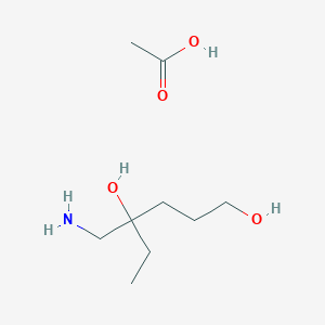 molecular formula C9H21NO4 B3059991 4-(Aminomethyl)-1,4-hexanediol acetate (salt) CAS No. 1609395-96-1