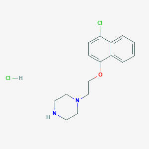 molecular formula C16H20Cl2N2O B3059995 1-{2-[(4-Chloro-1-naphthyl)oxy]ethyl}piperazine hydrochloride CAS No. 1609396-35-1