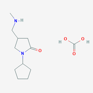 molecular formula C12H22N2O4 B3060002 carbonic acid;1-cyclopentyl-4-(methylaminomethyl)pyrrolidin-2-one CAS No. 1609399-75-8