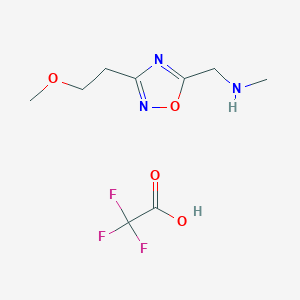 molecular formula C9H14F3N3O4 B3060008 {[3-(2-Methoxyethyl)-1,2,4-oxadiazol-5-yl]methyl}methylamine trifluoroacetate CAS No. 1609400-25-0