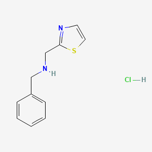 molecular formula C11H13ClN2S B3060014 1-苯基-N-(1,3-噻唑-2-基甲基)甲胺盐酸盐 CAS No. 1609400-53-4