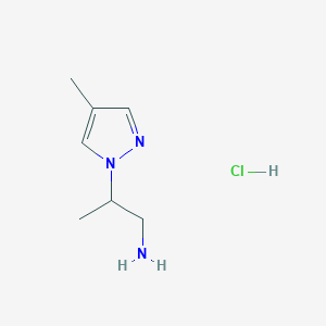 molecular formula C7H14ClN3 B3060025 [2-(4-methyl-1H-pyrazol-1-yl)propyl]amine hydrochloride CAS No. 1609401-19-5