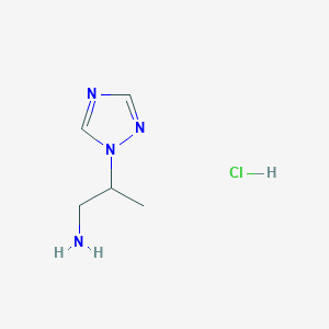 molecular formula C5H11ClN4 B3060054 2-(1H-1,2,4-Triazol-1-YL)propan-1-amine hydrochloride CAS No. 1609404-08-1
