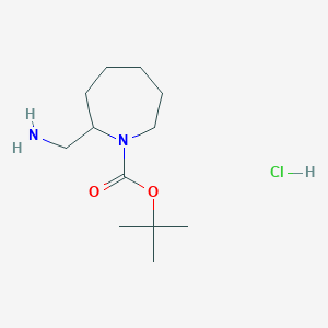 molecular formula C12H25ClN2O2 B3060068 Tert-butyl 2-(aminomethyl)-1-azepanecarboxylate hydrochloride CAS No. 1609407-10-4