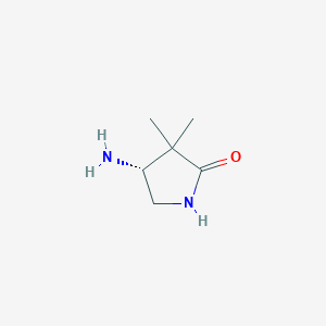 molecular formula C6H12N2O B3060093 (4R)-4-amino-3,3-dimethylpyrrolidin-2-one CAS No. 1638744-44-1