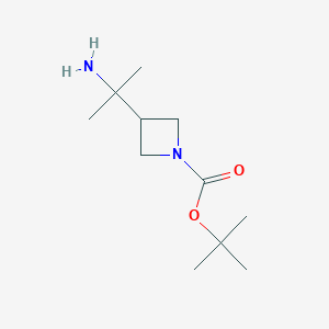 molecular formula C11H22N2O2 B3060094 Tert-butyl 3-(2-aminopropan-2-yl)azetidine-1-carboxylate CAS No. 1638768-77-0