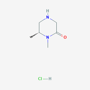 molecular formula C6H13ClN2O B3060098 (6R)-1,6-Dimethyl-2-piperazinone hydrochloride CAS No. 1657030-30-2