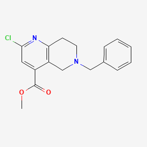 molecular formula C17H17ClN2O2 B3060100 Methyl 6-benzyl-2-chloro-5,6,7,8-tetrahydro-1,6-naphthyridine-4-carboxylate CAS No. 1706446-72-1