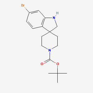 molecular formula C17H23BrN2O2 B3060101 tert-Butyl 6-bromo-1,2-dihydrospiro[indole-3,4'-piperidine]-1'-carboxylate CAS No. 1707369-75-2