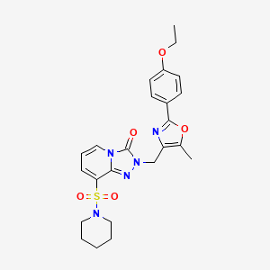 molecular formula C24H27N5O5S B3060102 2-{[2-(4-ethoxyphenyl)-5-methyl-1,3-oxazol-4-yl]methyl}-8-(piperidin-1-ylsulfonyl)[1,2,4]triazolo[4,3-a]pyridin-3(2H)-one CAS No. 1707392-09-3