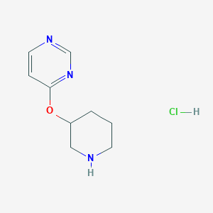 molecular formula C9H14ClN3O B3060104 4-(Piperidin-3-yloxy)pyrimidine hydrochloride CAS No. 1707602-56-9