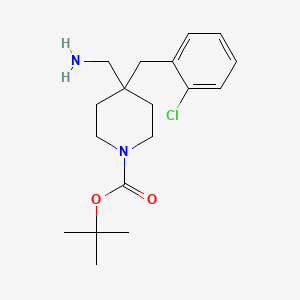 molecular formula C18H27ClN2O2 B3060105 tert-Butyl 4-(aminomethyl)-4-(2-chlorobenzyl)piperidine-1-carboxylate CAS No. 1707602-63-8