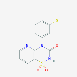 molecular formula C13H11N3O3S2 B3060107 4-[3-(methylthio)phenyl]-2H-pyrido[2,3-e][1,2,4]thiadiazin-3(4H)-one 1,1-dioxide CAS No. 1707737-23-2